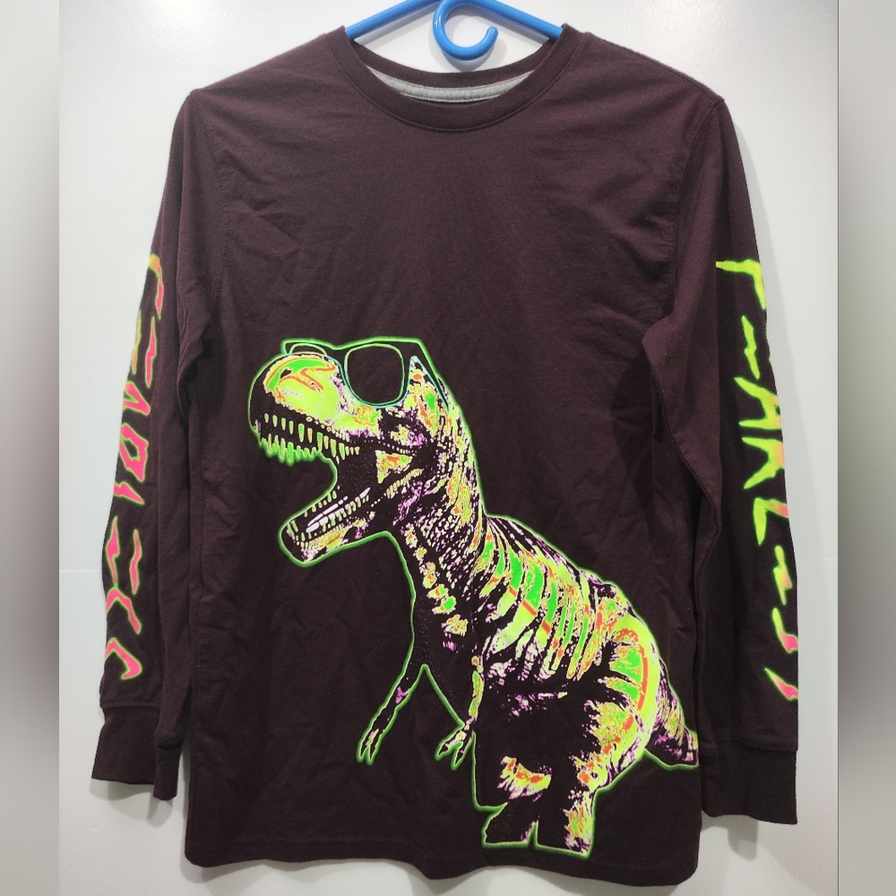 Old navy Boys Glow in the Dark Dinosaur Fearless Long Sleeved XL (14-16)